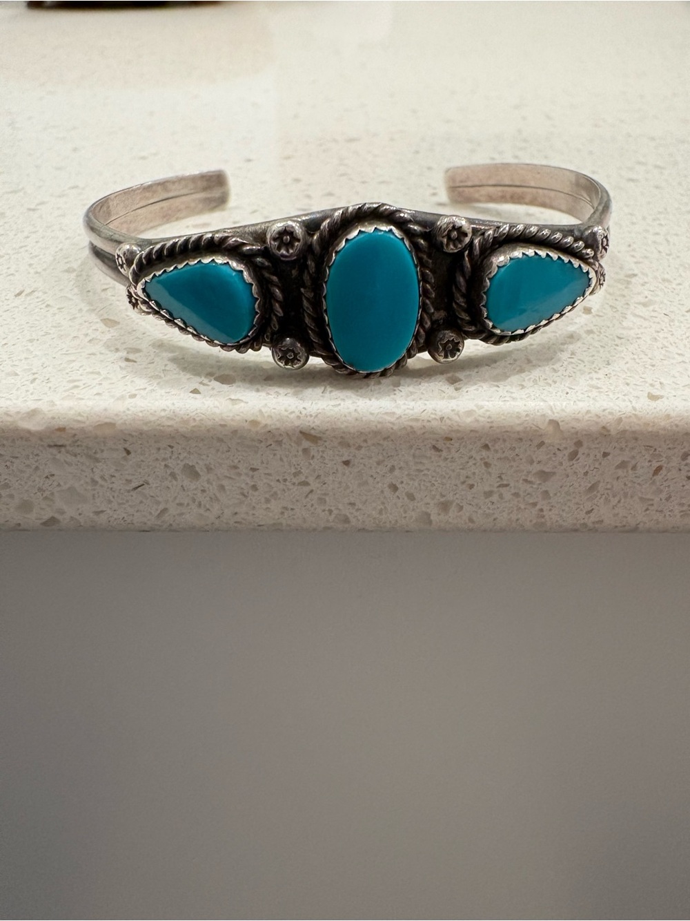 Vintage Y2K Navajo Silver Turquoise Boho Festival Cowgirl Desert Core Bracelet